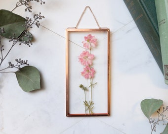 Real Framed Pressed Flower, Flowers in Floating Frame, Plant Wall Hanging, Preserved Botanical Art, Herbarium, Kid Room Decor, Girly