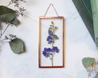 Real Framed Pressed Flower, Flowers in Floating Frame, Plant Wall Hanging, Preserved Botanical Art, Herbarium, Kid Room Decor, Girly