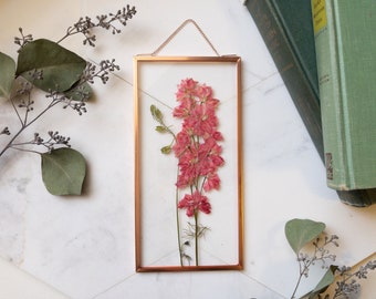 Pressed Flower Frame, Framed Pressed Flowers, Real Plant Wall Hanging, Preserved Botanical Art, Herbarium, Floating Frame, Girl Room Decor