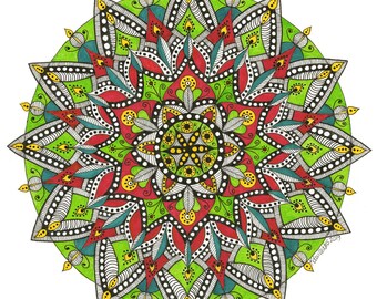 Christmas Mandala by KDWilliamsArtDesign