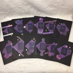 12 CARTE DE VOEUX ZODIAQUE - Sorcière, Tarot, Oracle, Horoscope, Anniversaire, Remise des diplômes, Anniversaire, Invitation, Carte de remerciement