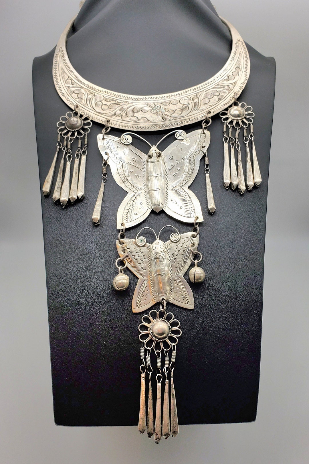 Vintage Hmong Miao Silver Necklace - Etsy