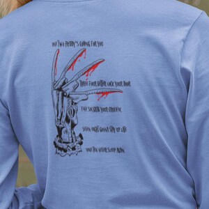 Freddy Krueger Gildan Long Sleeve T-shirt, Horror Movie Fan Gift, Vintage Horror Film Shirt, Nightmare on Elm Street Top, Creepy Graphic