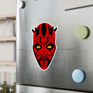Darth Maul Star Wars Sticker, Sci-Fi Vinyl Decal, Galactic Empire Laptop Sticker, Rebel Alliance Car Decal, Gift for Star Wars Fans, Space
