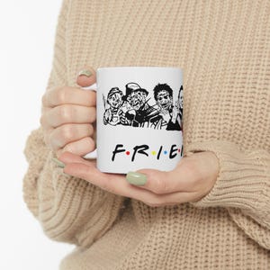 Horror Friends Ceramic Coffee Mug, Creepy Halloween Coffee Cup, Scary Monster Gift, Spooky Movie Lover Kitchen Decor, Ghost Tea Mug, Gothic