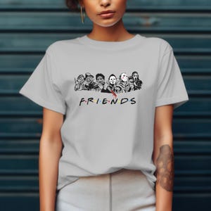 Horror Friends T-shirt, Horror Movie Fan Gift, Scary Halloween Tee, Vintage Horror Film Shirt, Nightmare on Elm Street Top, Creepy Graphic