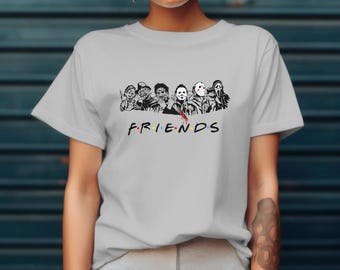 Horror Friends T-shirt, Horror Movie Fan Gift, Scary Halloween Tee, Vintage Horror Film Shirt, Nightmare on Elm Street Top, Creepy Graphic