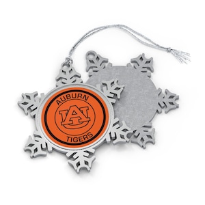 Auburn Logo Pewter Snowflake Ornament