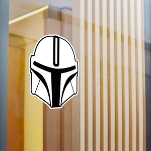 Mandalorian Star Wars Sticker, Sci-Fi Vinyl Decal, Galactic Empire Laptop Sticker, Rebel Alliance Car Decal, Gift for Star Wars Fans, Space