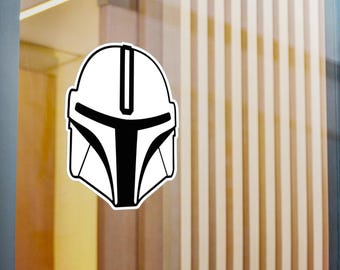 Mandalorian Star Wars Sticker, Sci-Fi Vinyl Decal, Galactic Empire Laptop Sticker, Rebel Alliance Car Decal, Gift for Star Wars Fans, Space