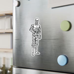 C3PO Star Wars Sticker, Sci-Fi Vinyl Decal, Galactic Empire Laptop Sticker, Rebel Alliance Car Decal, Gift for Star Wars Fans, Space