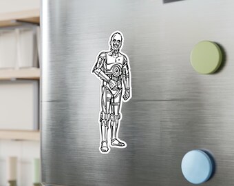 C3PO Star Wars Sticker, Sci-Fi Vinyl Decal, Galactic Empire Laptop Sticker, Rebel Alliance Car Decal, Gift for Star Wars Fans, Space