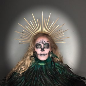 Sunburst Halo Gold Spiked Crown Headpiece / necklace (silver & rose gold options available)