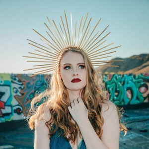 Gold Spiked Halo Headpiece Crown