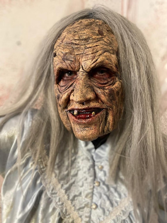 Creepy Old Person Lady, Man, Witch Scary Realistic Latex Mask