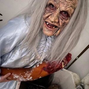Creepy Old person- lady, man, witch; scary realistic latex mask - halloween costume - professionally handmade; one of a kind, hand painted
