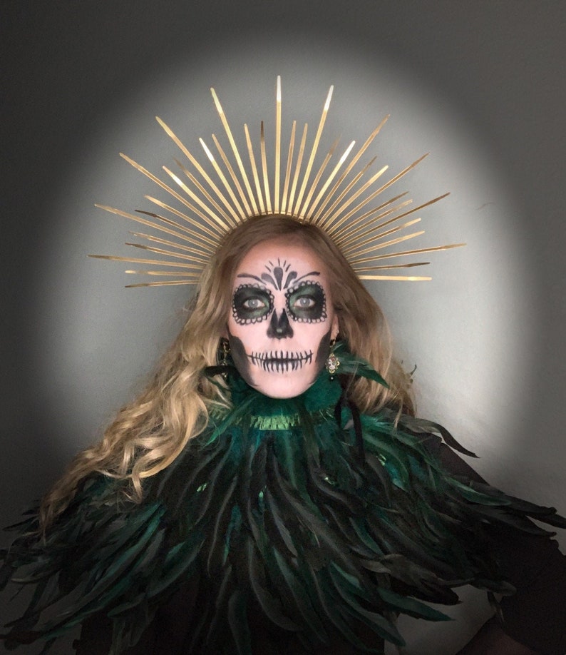 Sunburst Halo Gold Spiked Crown Headpiece / necklace (silver & rose gold options available)