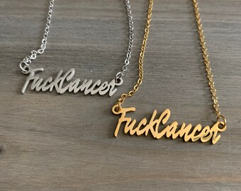 Fuck Cancer Necklace - Etsy