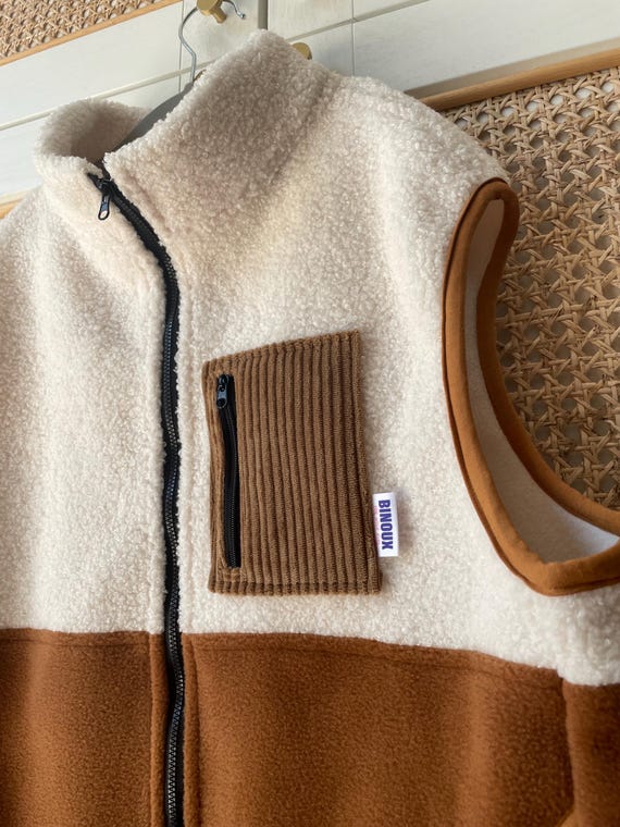 Gilet Polaire Femme Sans Manches - Chaud, Léger, Doux - Poches Zippées - Col V - Parfait Automne/hiver