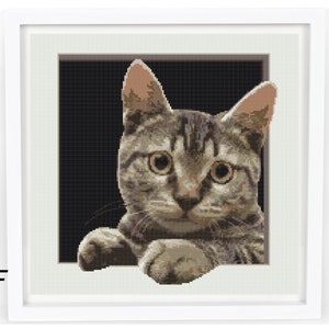 Cross stitch pattern pdf, cat cross stitch, modern cross stitch, cute  animal cross stitch, Instant Download Digital Pattern.