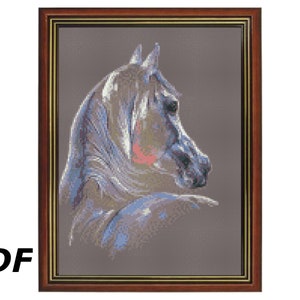 Horse cross stitch pattern pdf, modern cross stitch pattern, animal cross stitch, counted cross stitch, Instant Download Digital Pattern