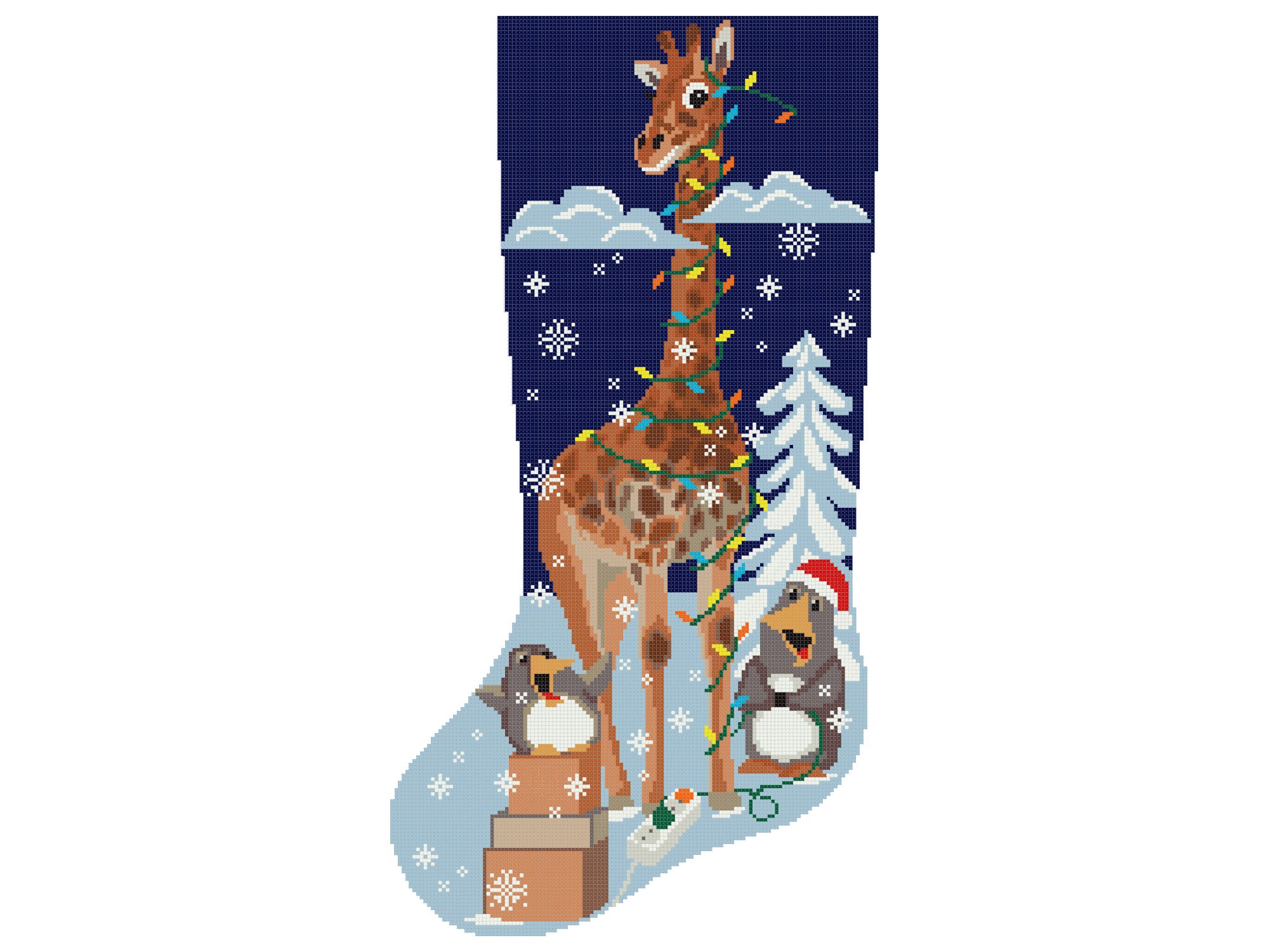 Cross Stitch Pattern Christmas Stocking PDF Funny Modern | Etsy