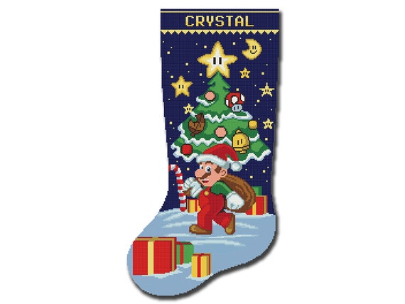 Cross Stitch Stocking Pattern PDF, Count Cross Stitch Christmas Design for  Beginners, Modern Easy Cute Simple Xmas Cross Stitch Chart DIY 