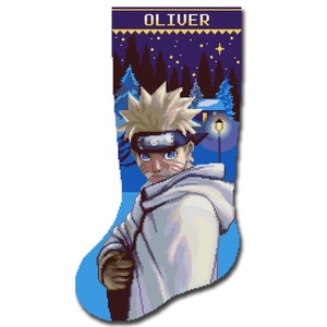 Christmas Stocking Cross Stitch Patterns PDF, Personalized Modern Counted Easy Cute Anime, Simple Design For Beginner DIY , Digital Download