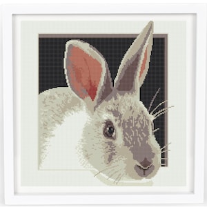 Cross stitch pattern pdf, rabbit cross stitch, modern cross stitch, Easter cross stitch pattern, Instant Download Digital Pattern.
