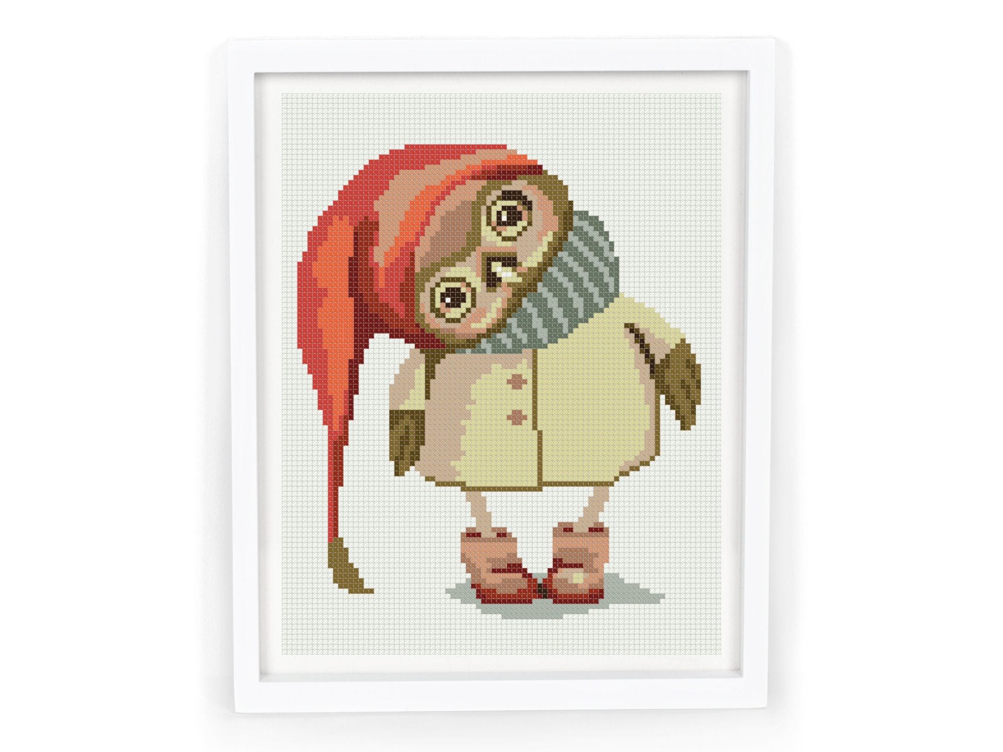 Cross stitch pattern owl PDF, modern counted cute easy baby cross stitch sampler, funny printable cr
