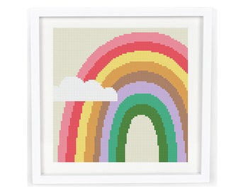 Rainbow Cross Stitch Pattern PDF / Easy Modern Counted Printable Cross Stitch Patterns For Beginners / Baby Cross Stitch / Instant Download