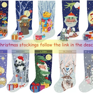 Cross Stitch Pattern Christmas Stocking PDF, Goodnight Moon Modern Counted Easy Printable Cute Cross Stitch for Beginners, Instant Download image 3