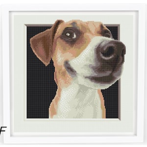 Kreuzstichmuster pdf, moderne gezählte lustige niedliche Hund 3D Stickmuster Stickvorlage, etsy Instant Download