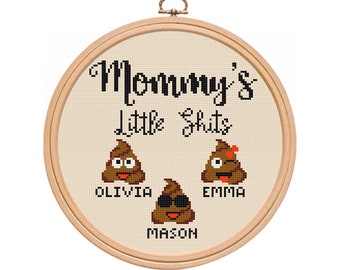 Lustige Kreuzstich Muster PDF, personalisierte Geschenke für Mama, gezählt moderne einfache Kreuzstich-Diagramm für Anfänger, Etsy Instant Download