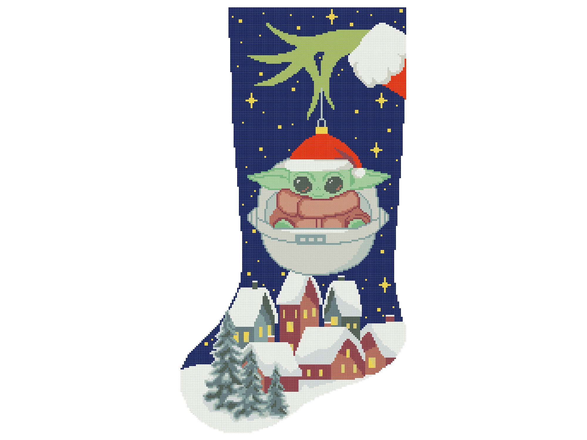Cross stitch pattern Christmas Stocking PDF modern counted Etsy