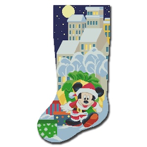 Cross Stitch Pattern Christmas Stocking PDF, Modern Counted Easy Cute Simple Cross Stitch Design for Beginners DIY, Instant Download