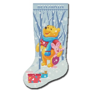 Cross Stitch Pattern Christmas Stocking PDF, Modern Counted Easy Printable Cute Simple Design for Beginners DIY, Instant Download