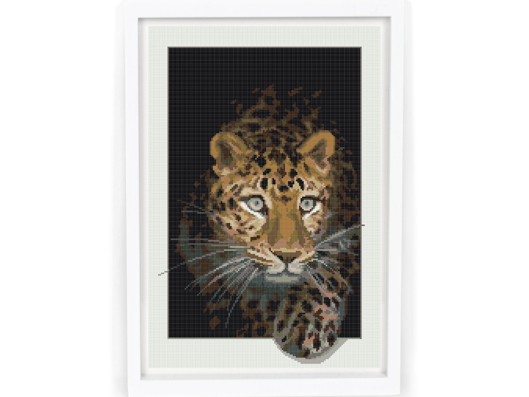 Leopard Cross Stitch Pattern Pdf Counted Modern Cute 3D Cross Etsy