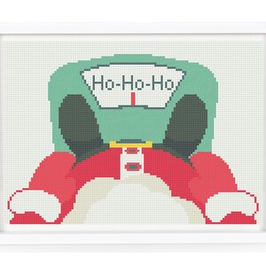 Christmas cross stitch pattern PDF , funny modern counted easy Santa Claus ho ho ho simple cross stitch design for beginner Digital Download