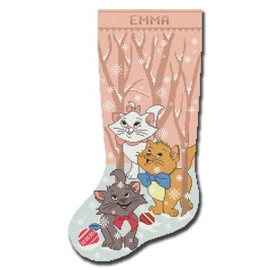 Cross Stitch Pattern Christmas Stocking PDF  Modern Counted Easy Cute Cats Christmas Ornaments Cross Stitch for Beginner , Instant Download