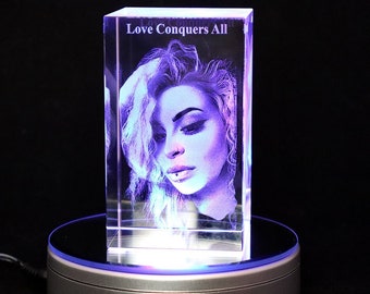 3D Photo Crystal Large 100x60x60mm Personalised Lasered Block