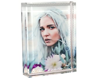 Personalised Small Rectangular Photo Crystal Glass Block with Gift Box