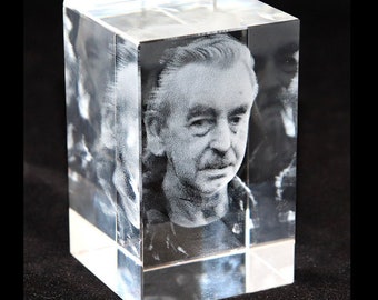 Personalised Lasered 3D Photo Crystal Medium 80x50x50mm