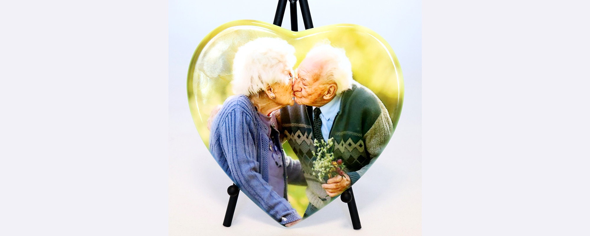 Personalised Heart Ceramic Photo Memorial Plaque