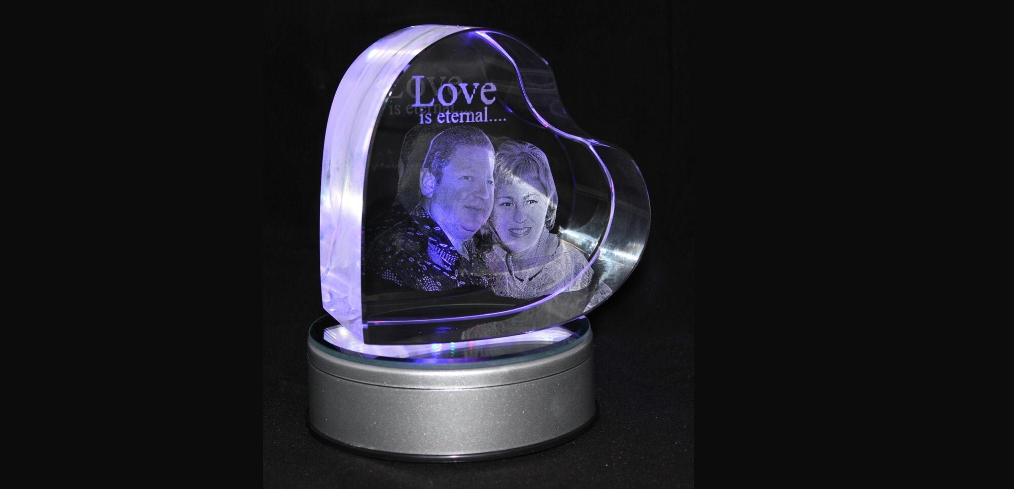 Personalised Lasered 3D Photo Crystal - Equinox Style Oval 110x70x30mm - K9 Crystal