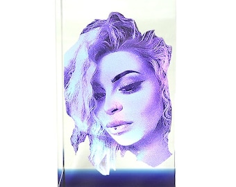 Blue Band 3D Photo Crystal Extra Large 120x96x59mm