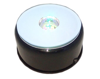 Multi Coloured Non Rotary Battery Operated 4 LED Light Base in Jet Black