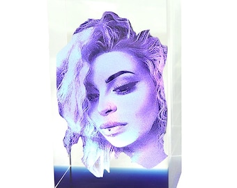 Blue Band 3D Photo Crystal Large 100x70x60mm