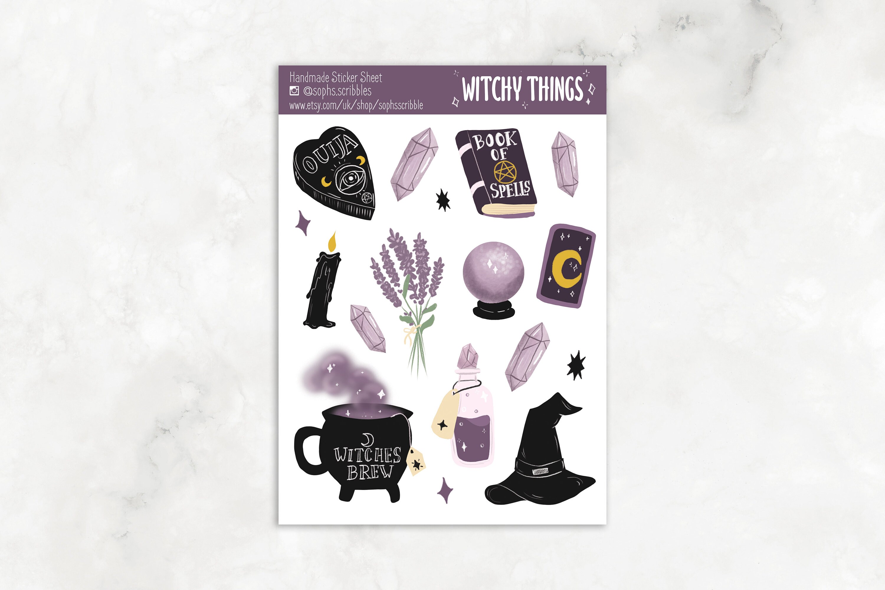 Witchy Things Sticker Sheet Etsy