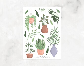 Plants, Waterproof Sticker Sheet